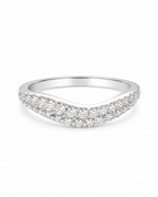 Classic Half Eternity Paved Band Diamond Ring 18K