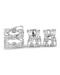 Baguette Layered Crossover Deco Diamond Jewelry Set 14K