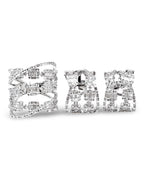 Baguette Layered Crossover Deco Diamond Jewelry Set 14K