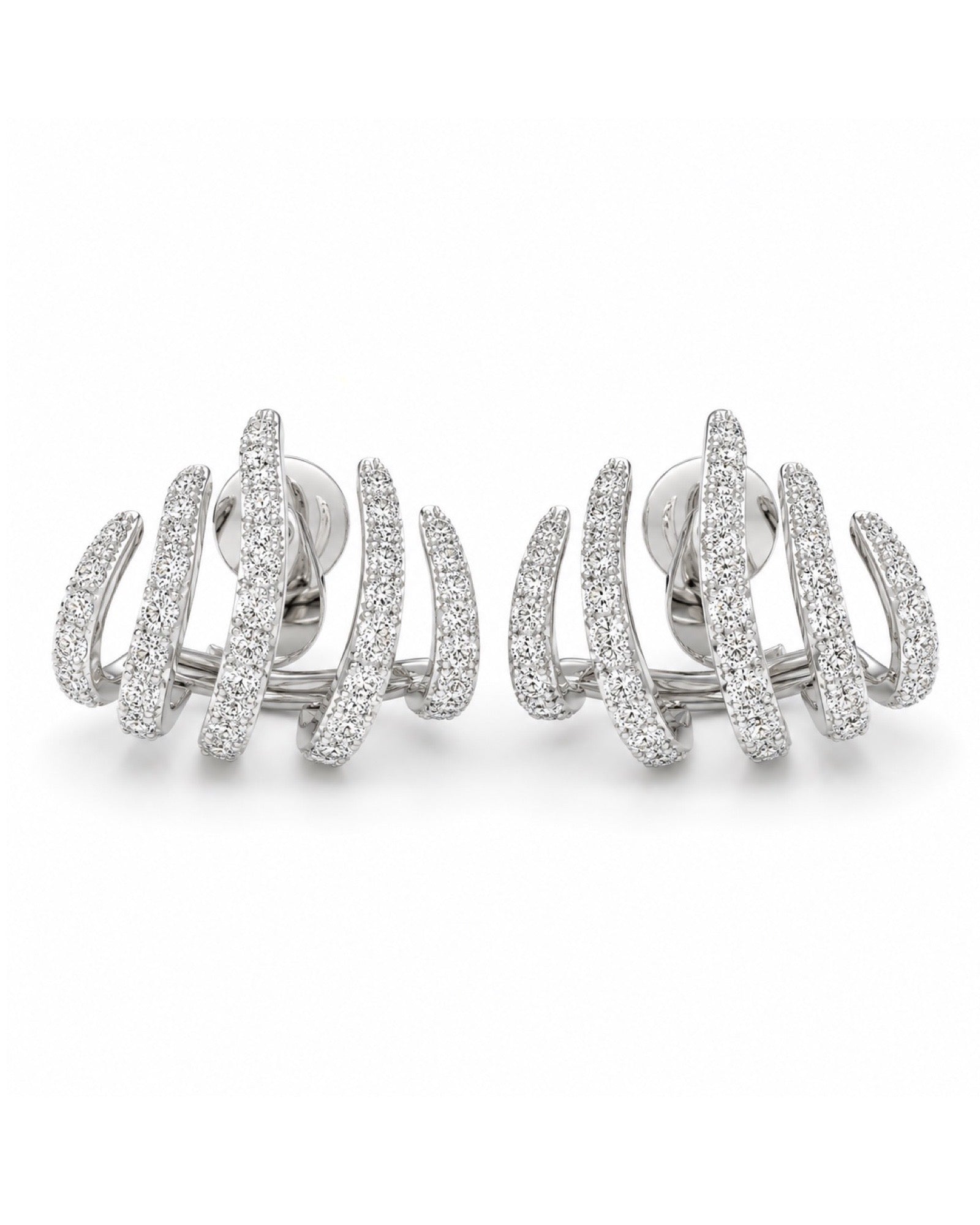 Claw Wrap Diamond Earrings 18K