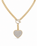 Classic Heart Locket Chain Diamond Necklace 14K