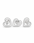 Classic Heart Seamless Shank Diamond Jewelry Set 14K