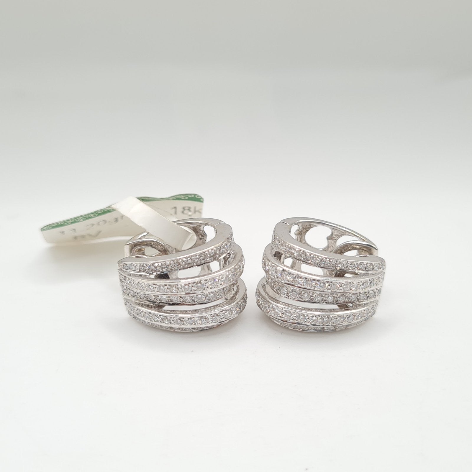 Round Layered Hoop Diamond Earrings 18K