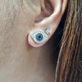 Blue Diamond Evil Eye Diamond Earrings 18K