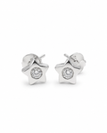 Classic 0.20cts Round Solitaire Star Stud Diamond Earrings 18K