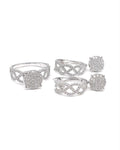Classic Round Infinity Paved Dangling Diamond Jewelry Set 14K