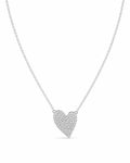 Classic Heart Pave Diamond Necklace 14K