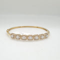 Golden Emerald Halo Diamond Bracelet 14kt 16cm