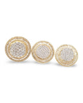 Golden Classic Multi Wear Round Halo Diamond Jewelry Set 14K
