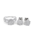 Classic Round Infinity Paved Diamond Jewelry Set 14K