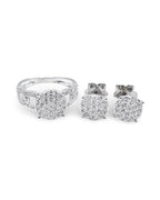Classic Round Infinity Paved Diamond Jewelry Set 14K