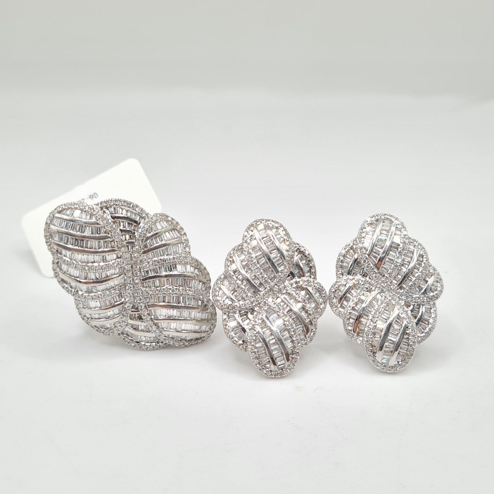 Floral Deco Statement Diamond Jewelry Set 14K