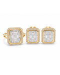 Golden Classic Emerald Baguette Diamond Jewelry Set 14K