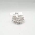 Half Eternity Wave Edge Oval Baguette Diamond Ring 18K