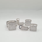 Cushion Paved Dangling Statement Diamond Jewelry Set 14K