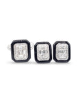 Emerald Onyx Gemstones Stud Diamond Jewelry Set 14K