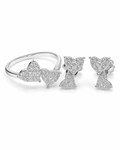 Classic Heart Invisible Setting Diamond Jewelry Set 14K
