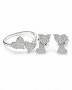 Classic Heart Invisible Setting Diamond Jewelry Set 14K