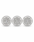 Classic Round Halo Invisible Setting Statement Diamond Jewelry Set 14K