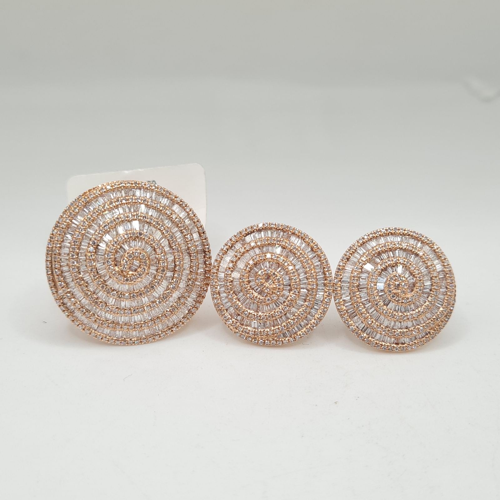Rosegold Round Statement Diamond Jewelry Set 14K