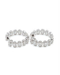 Classic Oval Eternity Hoop Diamond Earrings 14K