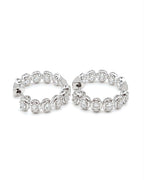 Classic Oval Eternity Hoop Diamond Earrings 14K