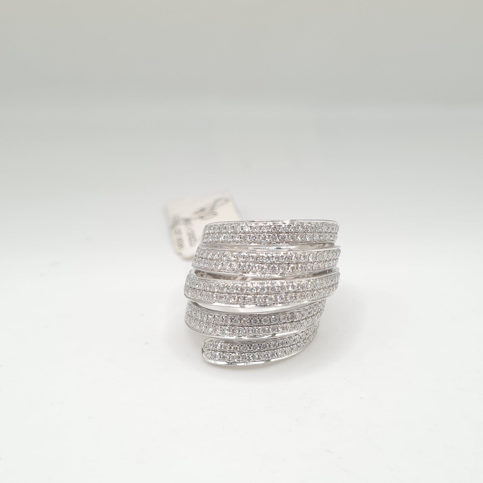 Crossover Paved Statement Diamond Ring 14K