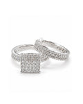 Classic 2in1 Cushion Round Half Eternity Beaded Diamond Ring 14K