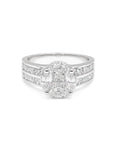 Classic 3ct Face Round Invisible Setting Paved Diamond Ring 18K