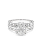 Classic 3ct Face Round Invisible Setting Paved Diamond Ring 18K