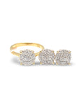 Classic 2ct Face Round Invisible Setting Stud Diamond Jewelry Set 14K