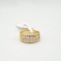 Unisex Round Layered Golden Diamond Ring 18K