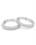 Classic Layered Creole Round Hoop Diamond Earrings 18K