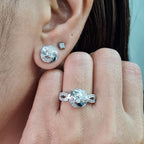Classic Solitaire Diamond Jewelry Set 14K