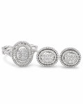 Classic Oval Halo Diamond Jewelry Set 14K