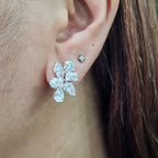 Classic 6.08cts Multi Shape Solitaire Leaf Cluster Diamond Earrings 18K GIA