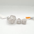 Pyramid Paved Diamond Jewelry Set 14K