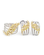 Rare Fancy Yellow Diamonds Cluster Diamond Jewelry Set 14K