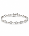 Classic Multi-Shape Rosecut Center Eternity Tennis Diamond Bracelet 14K