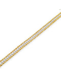 Two-Tone Rope Edge Twisted Rope Chain Paved Diamond Bracelet 14K