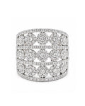 Classic Round Layered Paved Statement Diamond Ring 14K