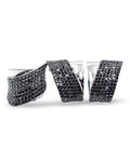 Fancy Ribbon Paved Black Diamonds Jewelry Set 14K