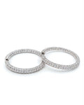 Classic Round Creole Full Eternity Hoop Diamond Earrings 18K