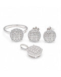 Classic Round Invisible Setting Diamond Jewelry Set 14K