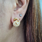 Golden Swan Stud Diamond Earrings 18K