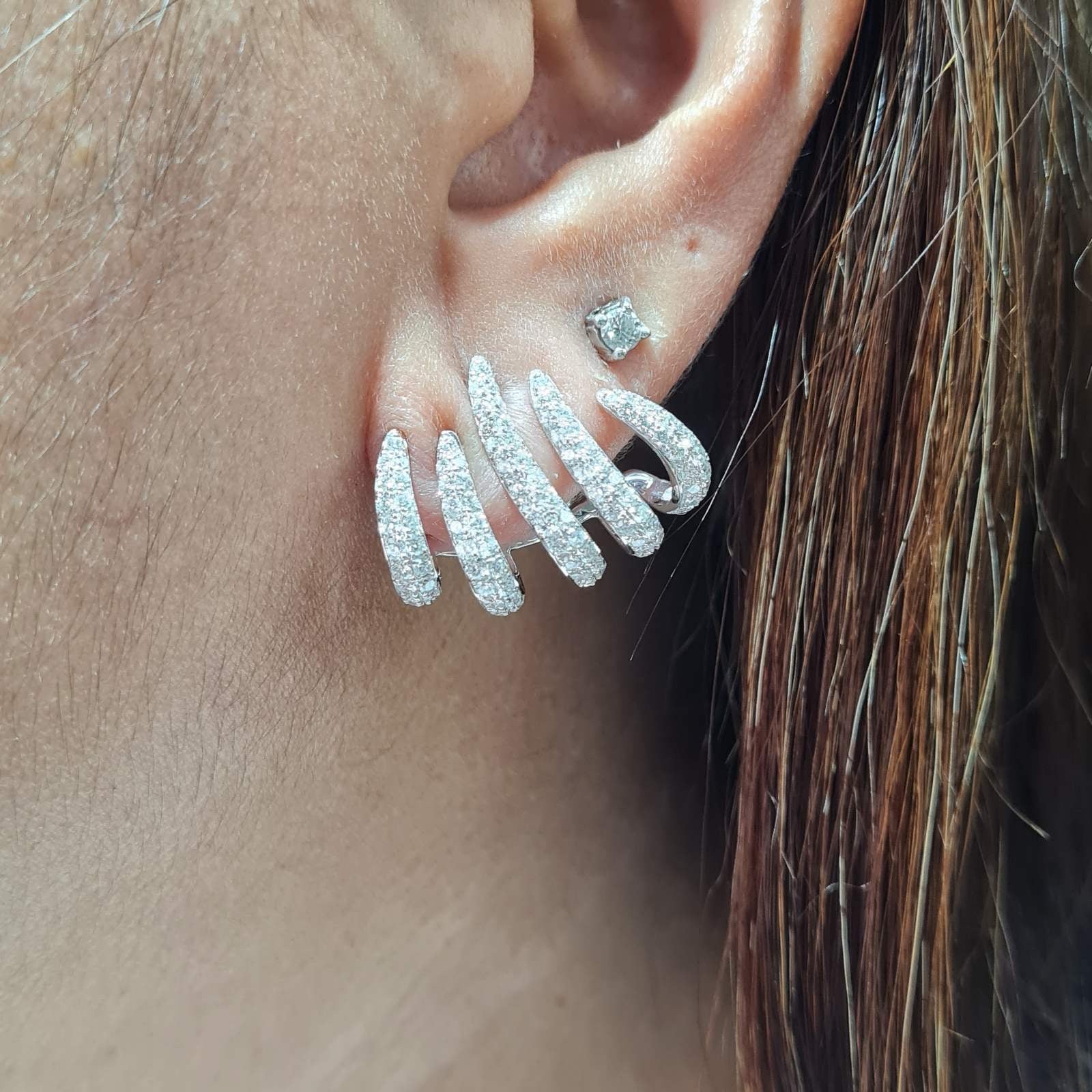 Claw Wrap Diamond Earrings 18K