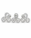 Classic Oval Baguette Trio Cluster Diamond Jewelry Set 14K