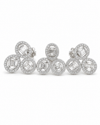 Classic Oval Baguette Trio Cluster Diamond Jewelry Set 14K