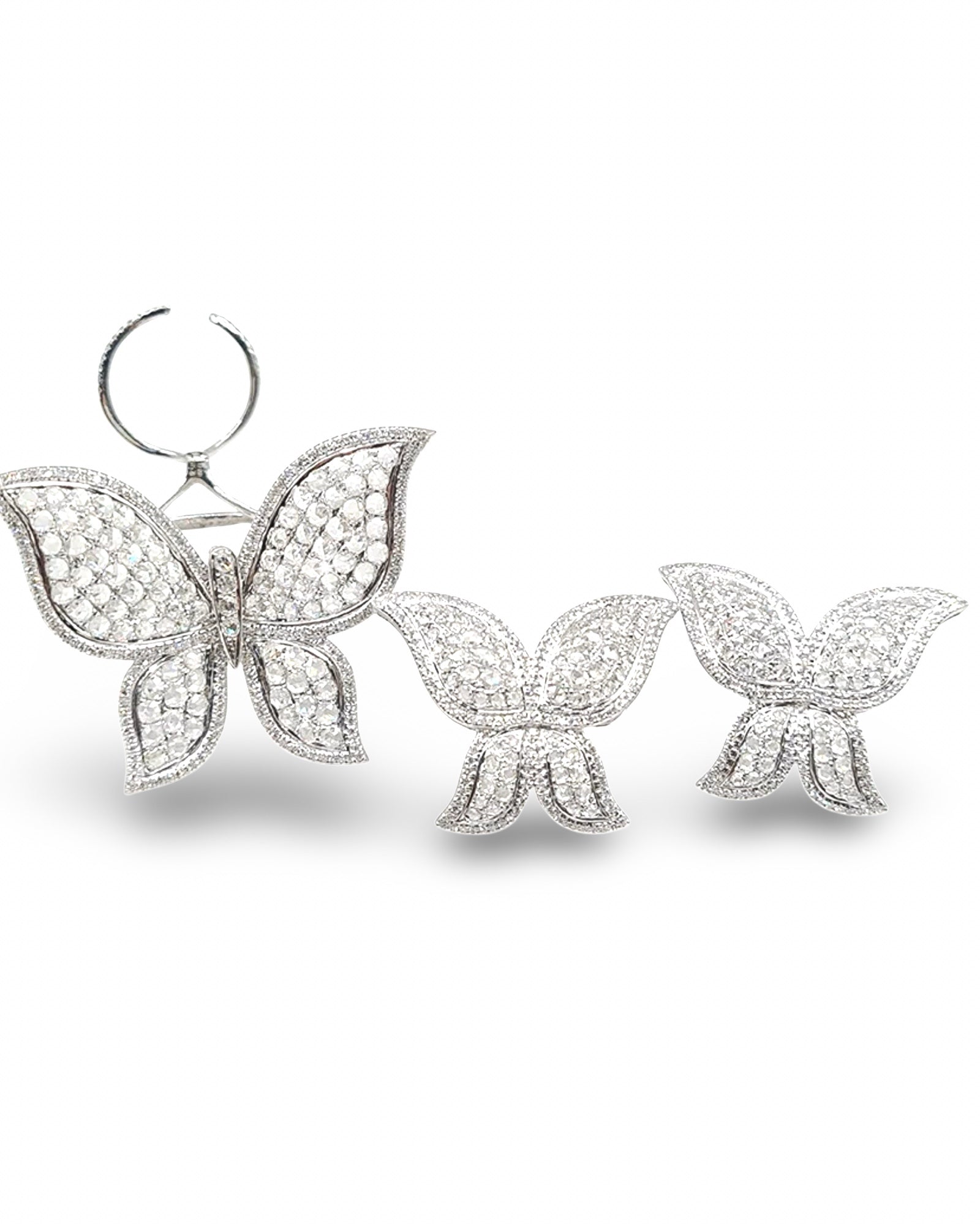Butterfly Deco Statement Diamond Jewelry Set 14K