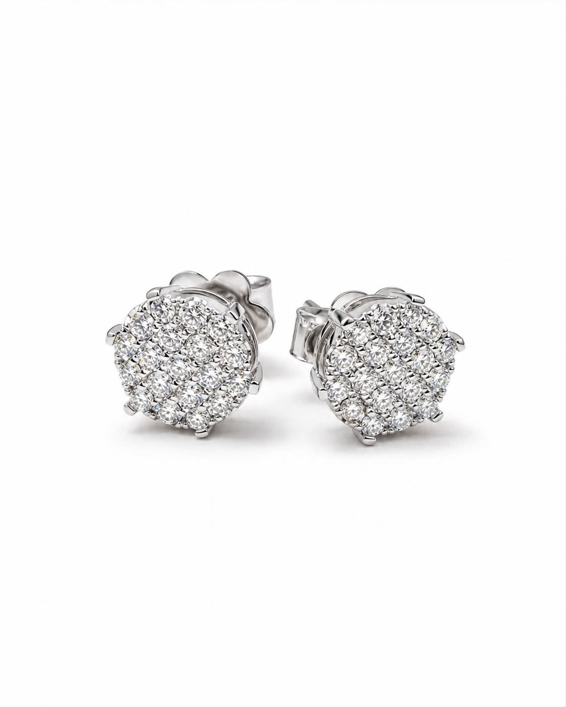 Classic 2ct Face Round Stud Diamond Earrings 14K